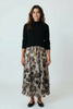 BEIGE ANIMAL PRINT TULLE SKIRT