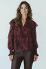 WINE 3D CHIC RUFFLE SHIRT