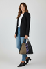 Tribeca M. Taupe and lilac double face leather tote bag