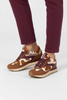 COW PRINT LEATHER WEDGE SNEAKER