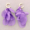 LONG FLOWER HOOP EARRINGS IN MANY COLOURS