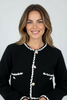 BLACK AND WHITE CHIC SHORT CARDIGAN