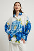 ROYAL BLUE AND LIME FLOWER CHIC SHIRT