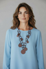 BROWN ART CYRCLES LONG NECKLACE