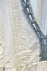 V 3D DENIM CHAIN CHIC BLOUSE