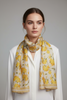 YELLOW ART DOUBLE FACE SILK FOULARD