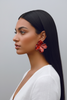 CORAL OVERSIZED FLOWER EARRINGS