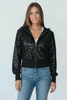 BLACK VELVET BOMBER WITH SEQUINS