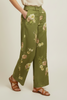 OLIVE FLORAL WIDE PANTS