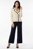 BEIGE CARDIGAN SET WITH NAVY DETAILS