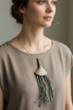 TIFFANY LEATHER RAIN ART NECKLACE