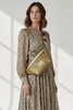 XL gold and vanilla leather belt bag