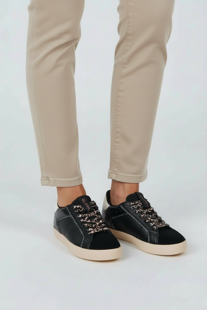 BLACK ULTRA COMFY HIDDEN WEDGE SNEAKERS