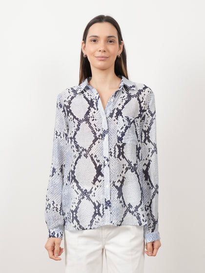 FASHION SNAKE PRINT SHIRT IN 2 COLORS