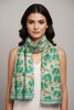 LIME WITH LAGOON DOUBLE FACE FOULARD