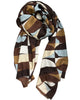 GREY AND TAN PLISSE SCARF