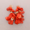 RED OVERSIZED FLORAL EARRINGS