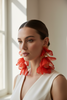 RED OVERSIZED FLORAL EARRINGS