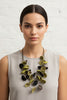 LIME 3D FLOWERS ASYMMETRIC NECKLACE