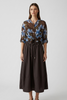 BROWN WITH RAF FLOWERS FINE SHIRT WITH SILK
