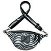 MINI. BLACK ZEBRA-PRINT LEATHER BELT BAG