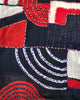 RED AND NAVY GEOMETRIC ART SOFT SCARF