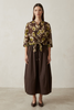 BROWN LIME FINE SHIRT WITH SILK
