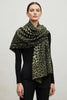 GREEN ANIMAL-PRINT SCARF WITH WOOL