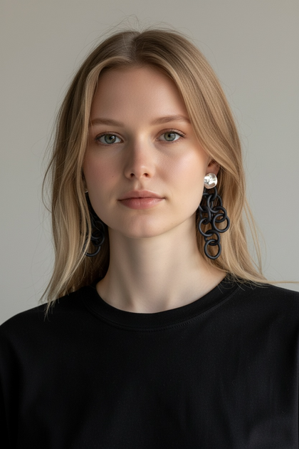 ART RUBBER CHAIN EARRINGS
