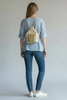 Niovi small. Vanilla and gold leather backpack