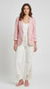 PINK BLAZER WITH 3D ART FLOWERS
