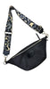 REGULAR. BLACK 3D LEATHER BELT BAG.2 STRAPS