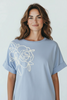 SKY BLUE 3D FLOWER CHIC TOP
