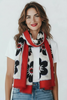 RED AND BLACK ART SOFT SCARF