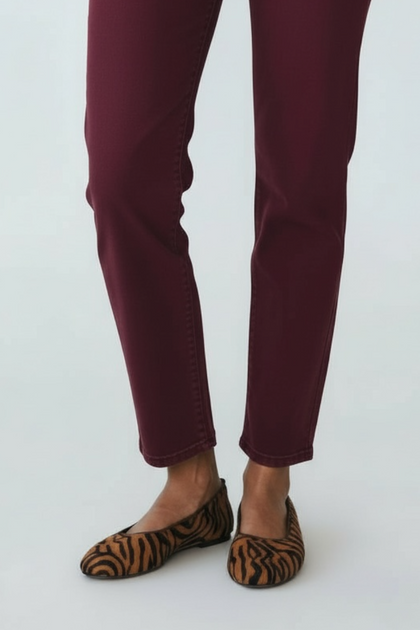 BROWN ANIMAL PRINT ROUND BALLET FLATS