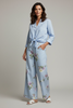 SKY BLUE FLORAL WIDE PANTS