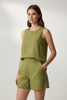 CHIC LIME PANTS WITH POLKA DOTS