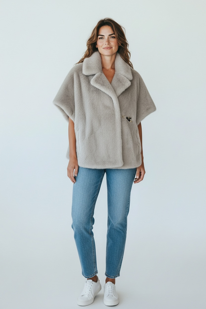 SOFT GREY LUXURY ECO FUR GILET