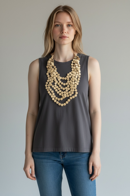 GOLD MATTE ASYMMETRIC NECKLACE