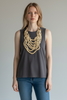 GOLD MATTE ASYMMETRIC NECKLACE
