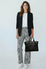 Greta L. Black alligator-print leather tote bag