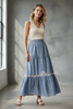 DENIM LIGHT ROMANTIC SKIRT