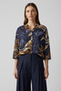 NAVY ART SHIRT WITH SILK