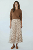 BEIGE TULLE SKIRT WITH BROWN POLKA DOTS