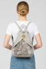 MYRIAM S. GREY LEATHER BACKPACK WITH ART PRINT