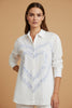 WHITE COTTON OVERSIZED SHIRT WITH 3D HEART