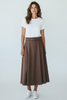 BROWN SUEDE FEEL SKIRT