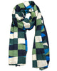 BLUE AND GREEN PLISSE SCARF