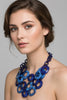 BLUE TRIPLE STATEMENT NECKLACE