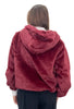 WINE RED ULTRA SOFT ECO FUR WITH HOOD